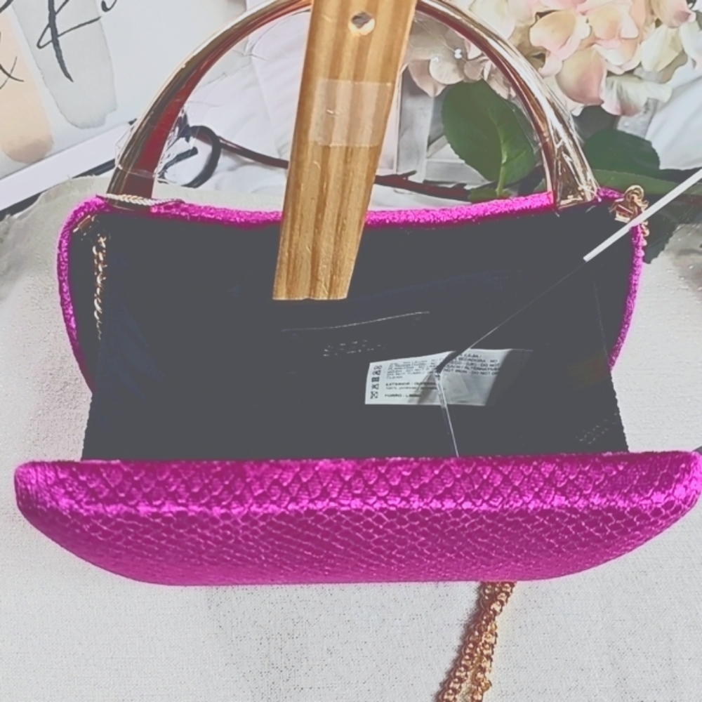 Bag Elegant Pink Velvet cross bag Elegant wear office wear career minimalist - Picture 13 of 16